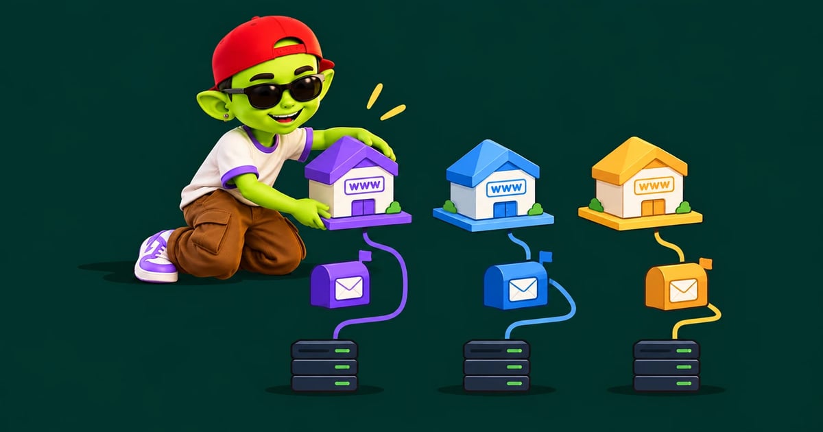Secondary domains for cold email, each with its own mailbox and server